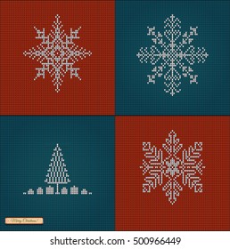 Christmas jumper fragment with 2017 New Year. Card of New Year 2017 with knitted texture. vector illustration for winter holiday, new year's eve, silvester