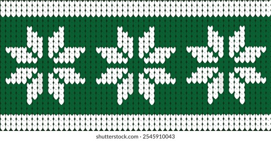 Christmas Jumper Pattern Kniting pattern. Green backgrund