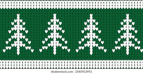 Christmas Jumper Pattern Kniting pattern. Green backgrund