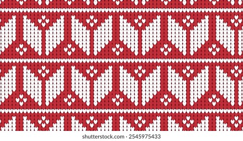 Christmas Jumper Pattern Kniting pattern. red christmas background