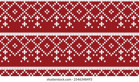 Christmas Jumper Pattern Kniting pattern. red christmas background