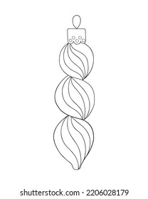 Christmas knick-knack decor element hand drawn in simple outline doodle style vector illustration for winter holidays seasonal greeting cards, invitations, banners, decor, stickers