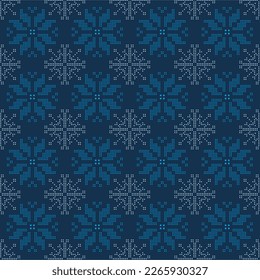 The Christmas Knit pattern of Snowflakes in a seamless vector repeat pattern in blue and Navy color is preferable for most surface manipulations.