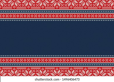 Christmas Knitted Background for the Greeting Text or Logo. Wool Knit Sweater Design Texture Imitation