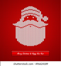 Christmas knitted background with santa claus