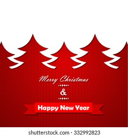 Christmas knitted background with tree