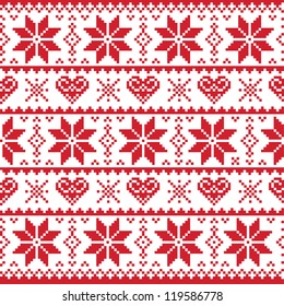Christmas Knitted Pattern Card Scandynavian Sweater Stock Vector ...