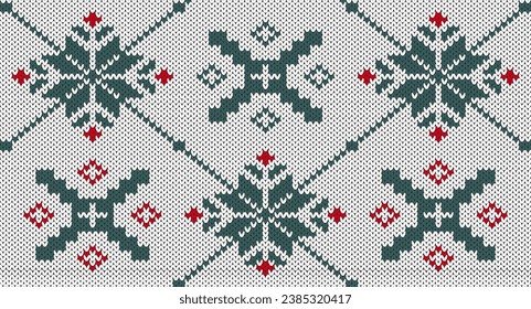 Christmas  knitted pattern, Festive Sweater Design. Seamless Knitted Pattern.