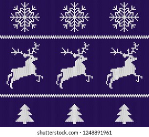 Christmas knitted pattern. Winter geometric pattern. Design for sweater