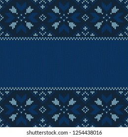 Christmas knitted pattern. Winter geometric seamless pattern. Design for sweater, scarf, comforter or clothes texture. Vector illustration.