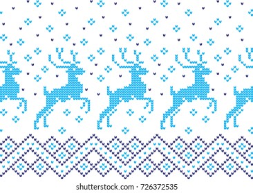 Christmas knitted pattern Winter Holiday Knitting Pattern with a Christmas Trees. Christmas Knitting Sweater Design. Wool Knitted Texture