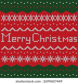 Weihnachten Strick nahtlose Muster Hintergrund Vektor Design.