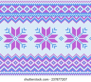 Christmas  knitted seamless pattern with deers / Vector illustration