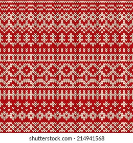 Christmas Knitted Seamless Pattern Traditional Fair Stock Vector ...