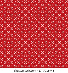 Christmas Knitted Sweater Pattern Design. Vector Seamless Wool Knit Texture Imitation