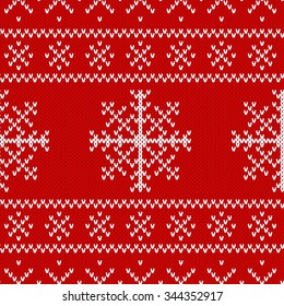 Christmas knitted sweater. Winter background. Seamless vector pattern.