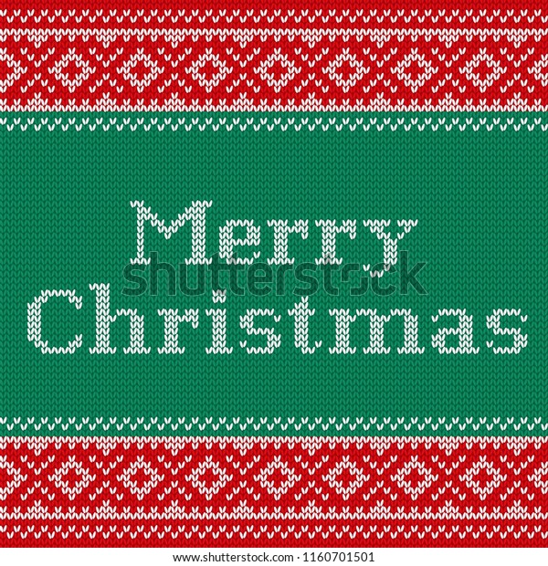 Christmas Knitting Pattern Knit Seamless Design Stock Image