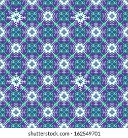 Christmas knitting pattern with snowflakes