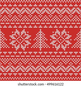 Christmas knitting seamless pattern with . Perfect for wallpaper, wrapping paper, pattern fills, winter greetings, web page background, New Year greeting cards