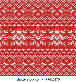 Christmas Knitting Seamless Pattern Perfect Wallpaper Stock Vector ...