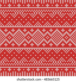 Christmas Knitting Seamless Pattern Perfect Wallpaper Stock Vector ...