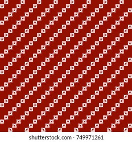 Christmas knitting seamless pattern in red and white,diagonal of a square.