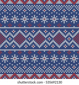 Christmas knitting seamless pattern with rhombus . Perfect for wallpaper, wrapping paper, pattern fills, winter greetings, web page background, Christmas and New Year greeting cards