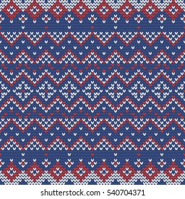 Christmas knitting seamless pattern with rhombus. Perfect for wallpaper, wrapping paper, pattern fills, winter greetings, web page background, Christmas and New Year greeting cards