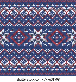 Nordic Seamless Knitted Pattern Stock Vector (Royalty Free) 213049438
