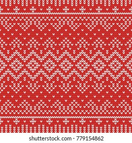 Christmas knitting seamless pattern with rhombus and stripes. Perfect for wallpaper, wrapping paper, web page background, New Year greeting cards