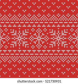 Christmas knitting seamless pattern with snowflakes. Perfect for wallpaper, wrapping paper, web page background, winter or New Year greeting cards