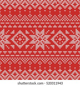 Christmas knitting seamless pattern with star and rhombus. Perfect for wallpaper, wrapping paper, pattern fills, winter greetings, web page background, Christmas and New Year greeting cards