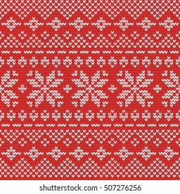 Christmas knitting seamless pattern with stars and stripes. Perfect for wallpaper, wrapping paper, pattern fills, winter greetings, web page background, New Year greeting cards