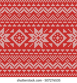 Christmas knitting seamless pattern with stars and rhombus. Perfect for wallpaper, wrapping paper, pattern fills, winter greetings, web page background, New Year greeting cards