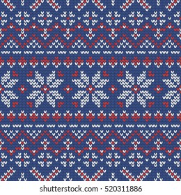 Christmas knitting seamless pattern with stars. Perfect for wallpaper, wrapping paper, pattern fills, winter greetings, web page background, Christmas and New Year greeting cards