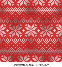 Christmas knitting seamless pattern with stars.  Perfect for wallpaper, wrapping paper, web page background, New Year greeting cards