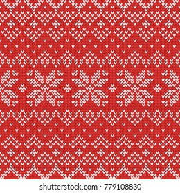 Christmas knitting seamless pattern with stripes and stars. Perfect for wallpaper, wrapping paper, web page background, New Year greeting cards