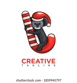 Christmas with koala design vector