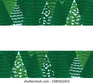 Christmas Label, Badge and Banner. Concept Xmas with Christmas Tree for Web, Print, T-Shirt. Logo, Icon and Background for Poster, Gift Card. Cartoon Vector Illustration.