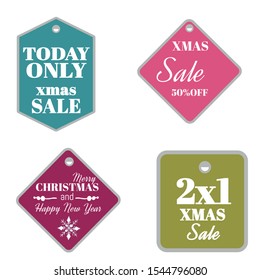 Christmas label or badge and tag design collection. Christmas sale label template design vector illustration