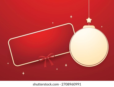 Christmas label. Festive Christmas text box vector. Perfect for seasonal messages or text and greetings.