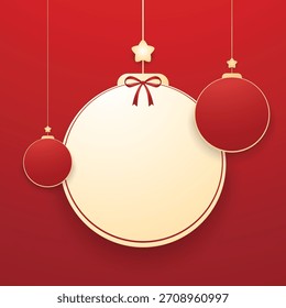Christmas label. Festive Christmas text box vector. Perfect for seasonal messages or text and greetings.
