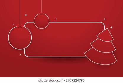 Christmas label. Festive Christmas text box vector. Perfect for seasonal messages or text and greetings.