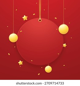 Christmas label. Festive Christmas text box vector. Perfect for seasonal messages or text and greetings.