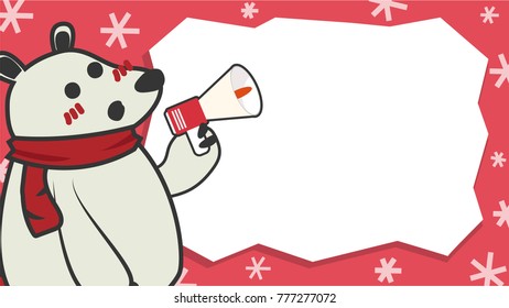 Christmas label. free space for text. Christmas tag. Bear cartoon vector.