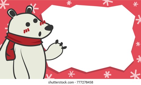 Christmas label. free space for text. Christmas tag. Bear cartoon vector.