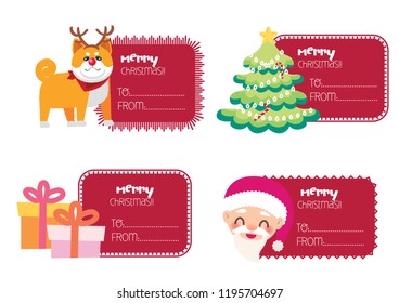 christmas label gift card design vector