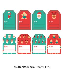 Christmas label gift vector in spanish