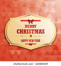 Christmas  label with holidays greeting. Vector