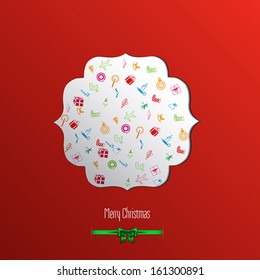 Christmas  label with holidays greeting. Vector